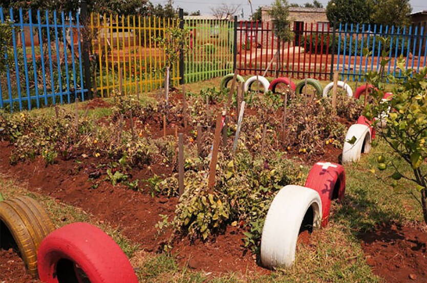 Der Garten der KITA in Nkululeko legt den Grundstein für eine nachhaltige Selbstversorgung.