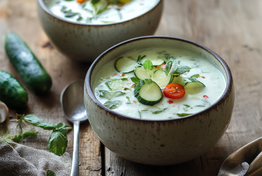 Soupe au yogourt – rafraîchissante et intemporelle Une recette éprouvée qui séduit par des ingrédients frais comme les radis ou les oignons de printemps et qui est particulièrement agréable lors des journées chaudes.