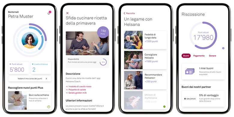 Chi mangia sano e fa regolarmente attività fisica mantiene uno stile di vita sano e per questo viene premiato dall'assicurazione malattia Helsana. Partecipare al programma bonus Helsana+. Helsana vi ricompenserà per i vostri successi versando in contanti i punti Plus guadagnati.