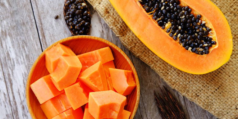 Papayamaske Blog Schwangerschaft – Die selbstgemachte Gesichtsmasken: Unsere Papayamaske. Wie die teueren Gesichtsmasken aus der Kosmetikabteilung, verhilft unsere Papaya Maske durch ihren hohen Vitamin C-Gehalt sowie dem enthaltenen Antifaltenwirkstoff Papain zu einer wunderbar elastischen und straffen Haut.